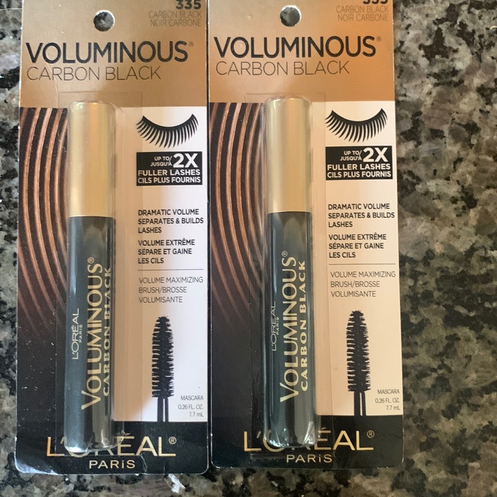 2x L'Oréal Paris Voluminous Mascara 335 Carbon Black Mascara NEW